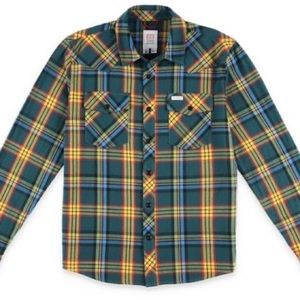 Topo Designs Plaid Mountain Shirt Men's - Green Multi NWT